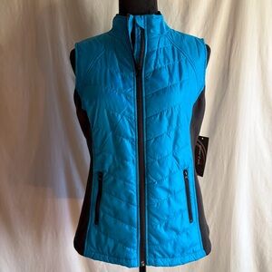 NWT Exertek Zip-Up Blue Active Thin Puffer Vest W/ Zip Pockets Women’s Sz Medium